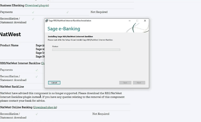 Sage 50 e-banking