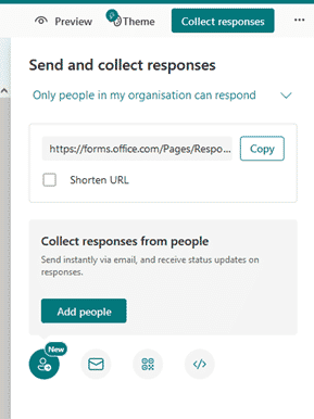 Send and collect responses in Microsoft Forms