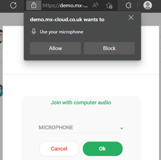 How to join a call with Computer Audio in MX Cloud
