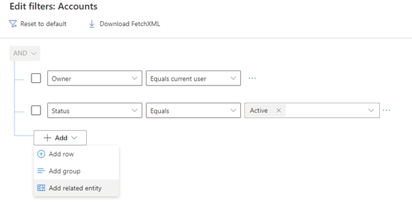 Edit filters in Dynamics 365 CRM