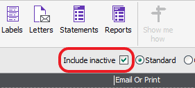 Inactive records in Sage 50