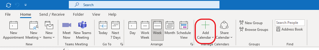 Add Calendar in Microsoft Outlook