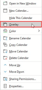 Overlay calendar in Microsoft Outlook