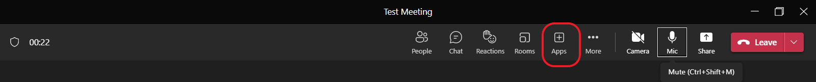 Apps in Microsoft Teams meeting