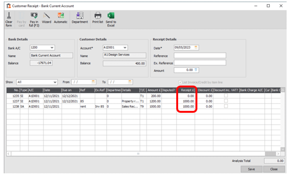 Complete allocations in Sage 50 Accounts 