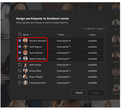 Assign participants to a Microsoft Teams Breakout room during meeting