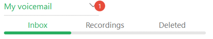 New Recording indicator in the voicemail area MX Cloud