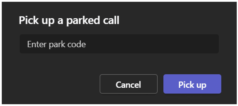 Pick up a parked call in Microsoft Teams Phone