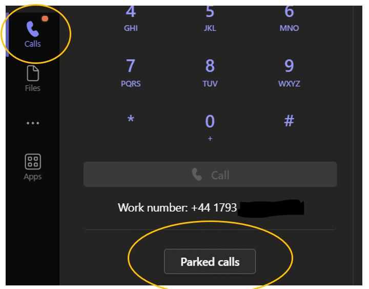 Retrieve a parked call in Microsoft Teams Phone