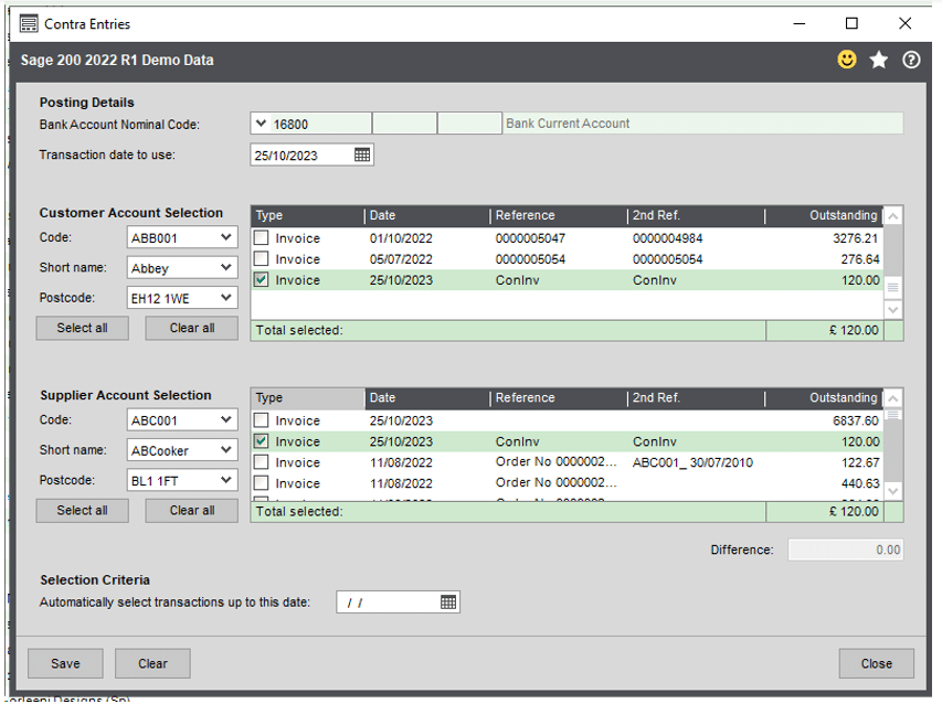 Correct Supplier transactions in Sage 200
