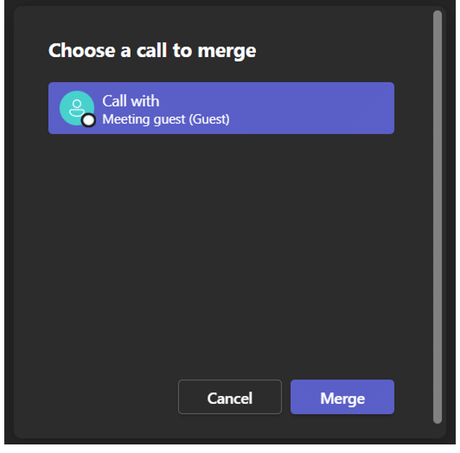 Merge calls in Microsoft Teams Phone